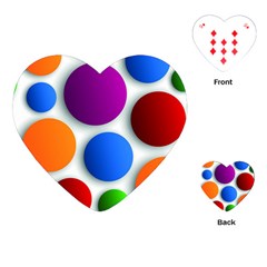 Abstract Dots Colorful Playing Cards Single Design (heart) by nateshop