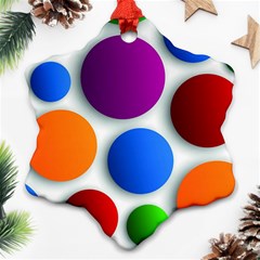 Abstract Dots Colorful Snowflake Ornament (two Sides)