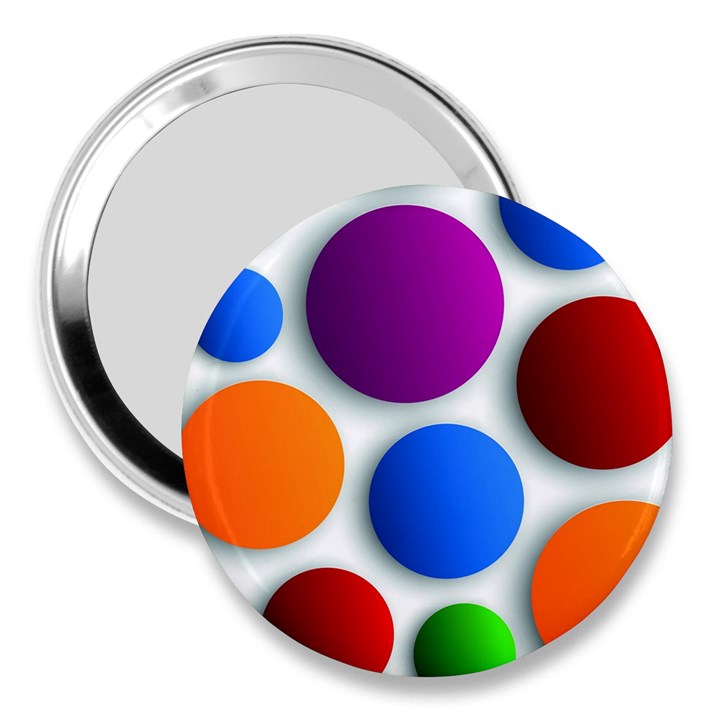 Abstract Dots Colorful 3  Handbag Mirrors