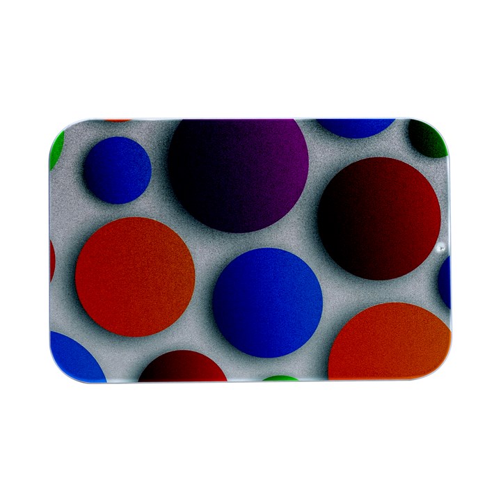 Abstract Dots Colorful Open Lid Metal Box (Silver)  