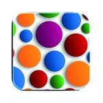 Abstract Dots Colorful Square Metal Box (Black) Front