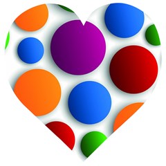 Abstract Dots Colorful Wooden Puzzle Heart by nateshop