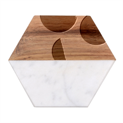 Abstract Dots Colorful Marble Wood Coaster (hexagon) 