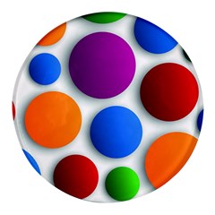 Abstract Dots Colorful Round Glass Fridge Magnet (4 Pack) by nateshop