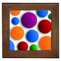 Abstract Dots Colorful Framed Tile by nateshop