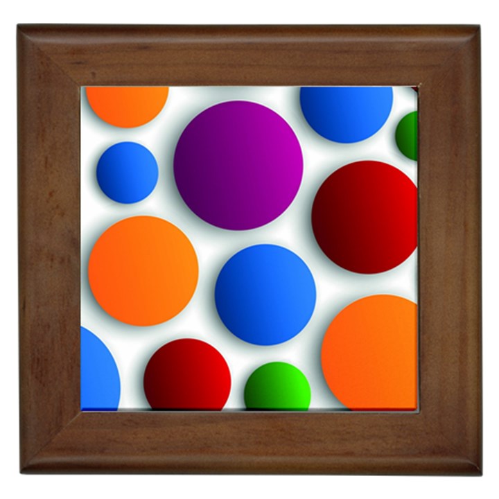 Abstract Dots Colorful Framed Tile