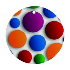 Abstract Dots Colorful Ornament (round) by nateshop