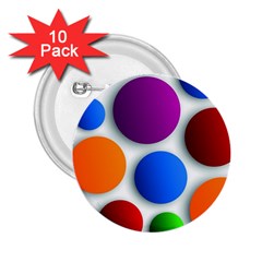 Abstract Dots Colorful 2 25  Buttons (10 Pack)  by nateshop