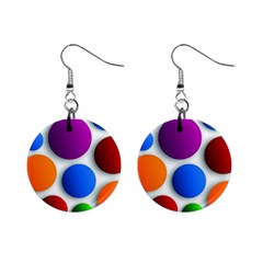 Abstract Dots Colorful Mini Button Earrings by nateshop