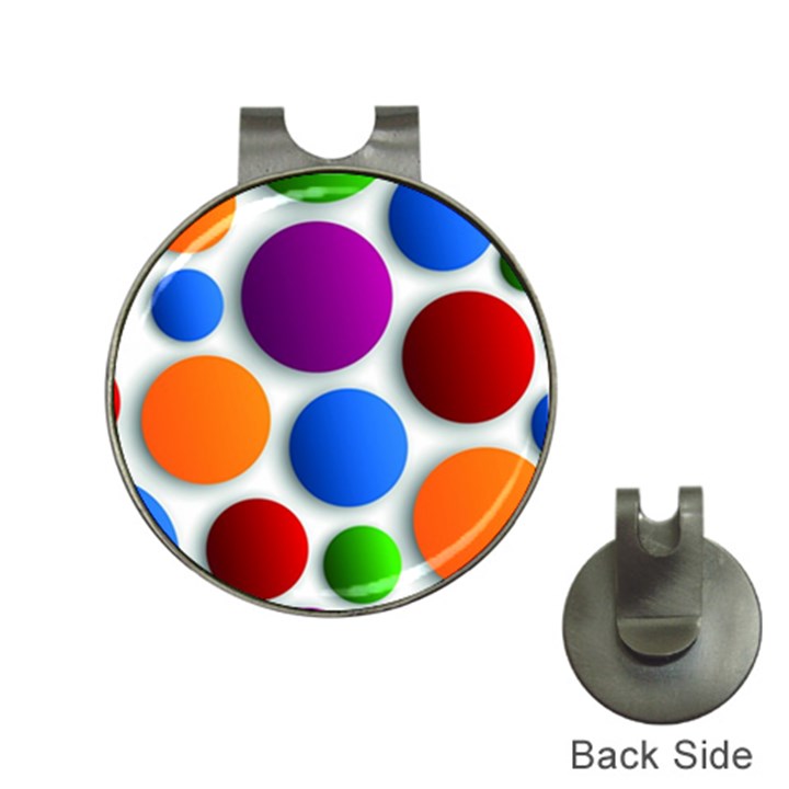 Abstract Dots Colorful Hat Clips with Golf Markers