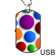 Abstract Dots Colorful Dog Tag Usb Flash (one Side) by nateshop