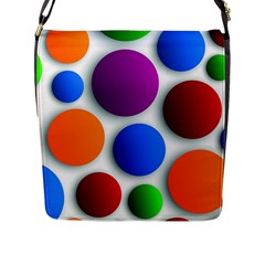 Abstract Dots Colorful Flap Closure Messenger Bag (l) by nateshop