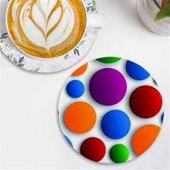 Abstract Dots Colorful Uv Print Round Tile Coaster