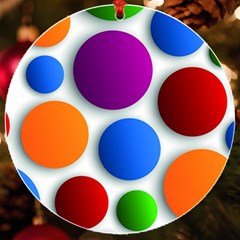 Abstract Dots Colorful Uv Print Acrylic Ornament Round