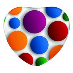 Abstract Dots Colorful Heart Glass Fridge Magnet (4 Pack) by nateshop