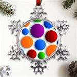 Abstract Dots Colorful Metal Large Snowflake Ornament Front