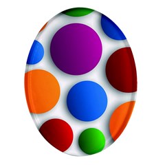 Abstract Dots Colorful Oval Glass Fridge Magnet (4 Pack)