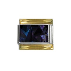 Abstract, Black, Purple, Gold Trim Italian Charm (9mm) by nateshop