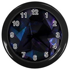 Abstract, Black, Purple, Wall Clock (black) by nateshop