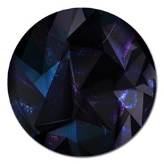 Abstract, Black, Purple, Magnet 5  (round) by nateshop