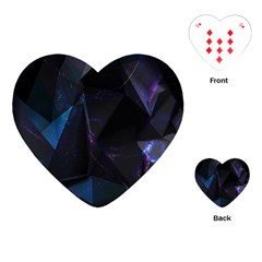 Abstract, Black, Purple, Playing Cards Single Design (heart) by nateshop