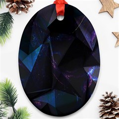 Abstract, Black, Purple, Oval Ornament (two Sides) by nateshop