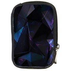 Abstract, Black, Purple, Compact Camera Leather Case by nateshop