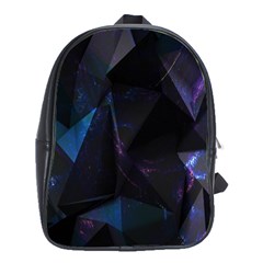 Abstract, Black, Purple, School Bag (large) by nateshop