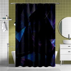 Abstract, Black, Purple, Shower Curtain 48  X 72  (small)  by nateshop