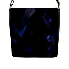 Abstract, Black, Purple, Flap Closure Messenger Bag (l) by nateshop