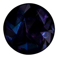 Abstract, Black, Purple, Round Glass Fridge Magnet (4 Pack) by nateshop