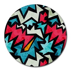 Abstract, Colorful, Colors Round Mousepad by nateshop