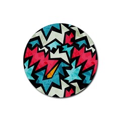 Abstract, Colorful, Colors Rubber Round Coaster (4 Pack) by nateshop