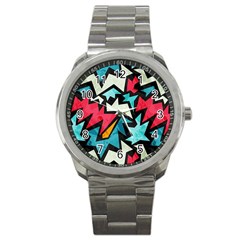 Abstract, Colorful, Colors Sport Metal Watch by nateshop