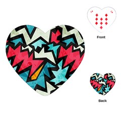 Abstract, Colorful, Colors Playing Cards Single Design (heart) by nateshop