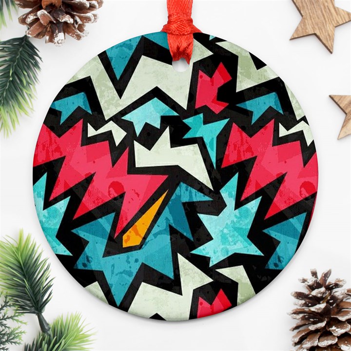 Abstract, Colorful, Colors Round Ornament (Two Sides)