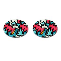 Abstract, Colorful, Colors Cufflinks (oval) by nateshop