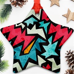 Abstract, Colorful, Colors Star Ornament (two Sides) by nateshop