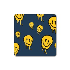 Aesthetic, Blue, Mr, Patterns, Yellow, Tumblr, Hello, Dark Square Magnet by nateshop