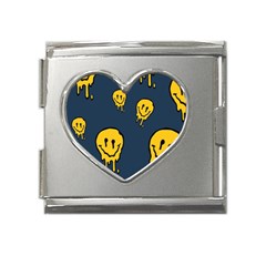 Aesthetic, Blue, Mr, Patterns, Yellow, Tumblr, Hello, Dark Mega Link Heart Italian Charm (18mm) by nateshop