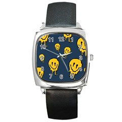 Aesthetic, Blue, Mr, Patterns, Yellow, Tumblr, Hello, Dark Square Metal Watch by nateshop