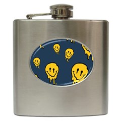 Aesthetic, Blue, Mr, Patterns, Yellow, Tumblr, Hello, Dark Hip Flask (6 Oz) by nateshop