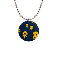 Aesthetic, Blue, Mr, Patterns, Yellow, Tumblr, Hello, Dark 1  Button Necklace by nateshop