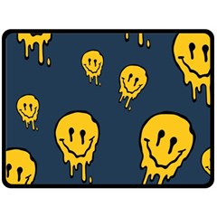 Aesthetic, Blue, Mr, Patterns, Yellow, Tumblr, Hello, Dark Fleece Blanket (large) by nateshop