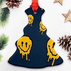 Aesthetic, Blue, Mr, Patterns, Yellow, Tumblr, Hello, Dark Christmas Tree Ornament (two Sides) by nateshop