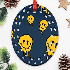 Aesthetic, Blue, Mr, Patterns, Yellow, Tumblr, Hello, Dark Ornament (oval Filigree) by nateshop