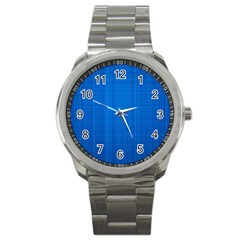 Blue Abstract, Background Pattern, Texture Sport Metal Watch by nateshop