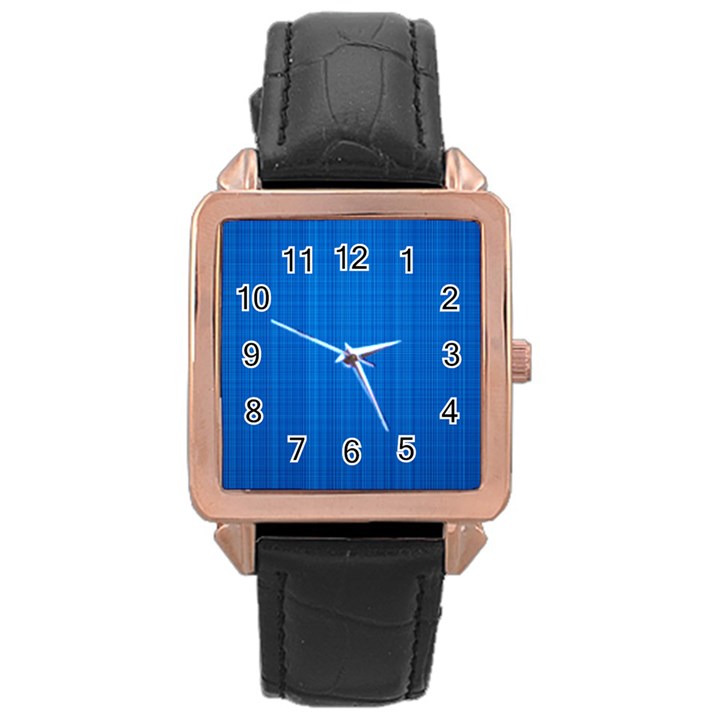 Blue Abstract, Background Pattern, Texture Rose Gold Leather Watch 