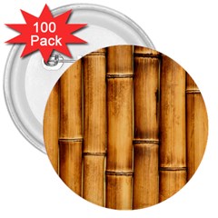 Brown Bamboo Texture  3  Buttons (100 Pack) 