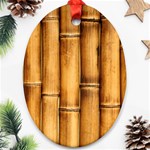 Brown Bamboo Texture  Ornament (Oval) Front